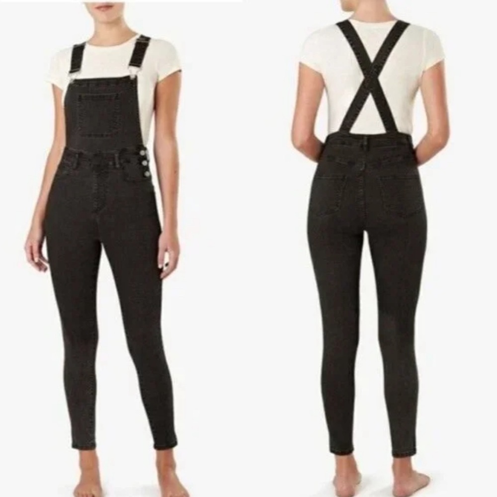 Weworewhat charcoal high rise skinny overalls size L
